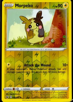 MORPEKO 078/202 RARE SWORD & SHIELD POKEMON REVERSE HOLO NM - Image 1