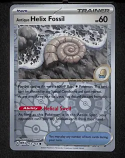 Antique Helix Fossil 153 Common Pokemon 151 165 Reverse Holo 2023 - Image 1