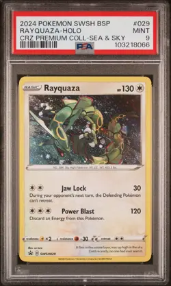 2024 Pokemon SWSH BSP Rayquaza Holo CRZ Premium Coll. Sea & Sky #029 PSA 9 MINT - Image 1