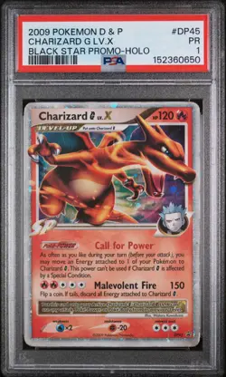 2009 POKEMON DIAMOND & PEARL BLACK STAR PROMO DP45 CHARIZARD G LV.X HOLO - PSA 1 - Image 1
