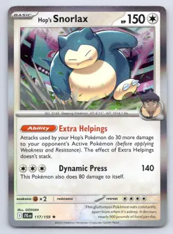 Pokemon Hop's Snorlax SV09: Journey Together JTG Holo 117/159 NM - Image 1