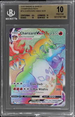 2020 Pokemon Sword And Shield Champion's Path Charizard Vmax BGS 10 Secret Rare - Image 1