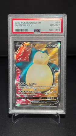 PSA 10 - Pokemon TCG - Sword and Shield - Snorlax V 197/202 - Image 1
