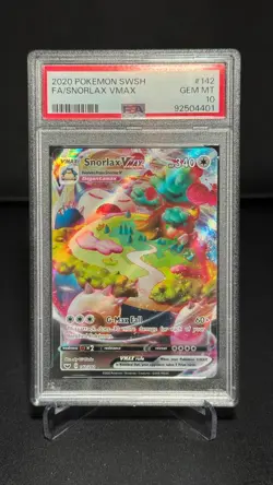 PSA 10 - Pokemon TCG Snorlax Vmax Sword & Shield 142/202 Holo Ultra Rare - Image 1