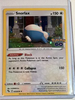 ERROR BLEED BURP SWIRL 🌀 Snorlax 055/078 Cosmo Promo Holo Pokemon GO NM-LP 2 - Image 1