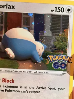 ERROR BLEED BURP SWIRL 🌀 Snorlax 055/078 Cosmo Promo Holo Pokemon GO NM-LP 2 - Image 3
