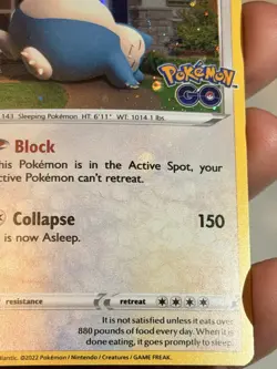 ERROR BLEED BURP SWIRL 🌀 Snorlax 055/078 Cosmo Promo Holo Pokemon GO NM-LP 2 - Image 5