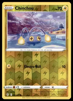 Chinchou 052/203 Common Evolving Skies Pokemon Reverse Holo Near Mint - Image 1