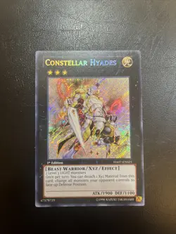 Yugioh 1st Edition Constellar Hyades Secret Rare Holo HA07-EN021 MP - Image 1