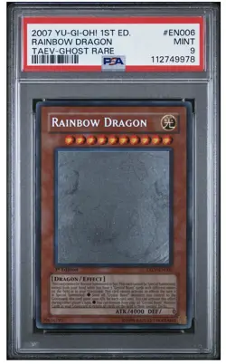 2007 Yu-Gi-Oh! Tactical Evolution Rainbow Dragon TAEV-EN006 Ghost 1st Ed PSA 9 - Image 1