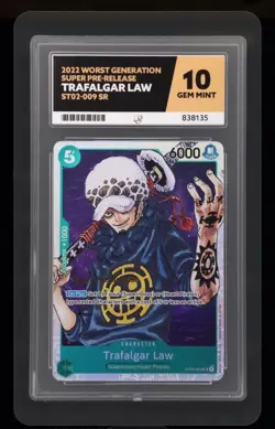 1st Edition Trafalgar Law ST02-009 SR Super Pre Release One Piece TCG - Image 3
