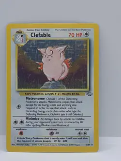 Clefable 1/64 Unlimited Holo Rare Jungle Pokemon Card 1999 - Image 1