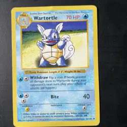 Pokemon TCG Wartortle Base Set Shadowless Uncommon Card 42/102 MP - Image 3