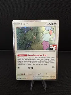 Ditto Pokemon Prize Pack Series 6 Promo Pokemon Card M/NM Play Stamp Mew 151 - Image 1