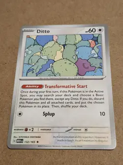 Ditto 132/165 Non-Holo Trainer Toolkit Exclusive Pokemon 151 Master Set NM - Image 1