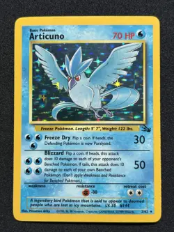 Articuno 2/62 - Fossil Unlimited Holo Rare Pokemon TCG MP - Image 1