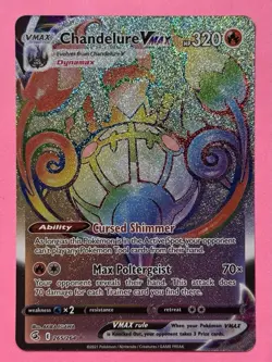 Pokemon TCG Chandelure VMAX Rainbow Secret Rare - Fusion Strike 265/264 - Image 1