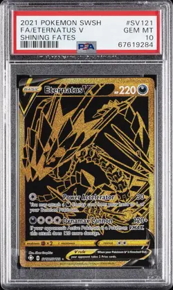 2021 POKEMON SWORD & SHIELD SHINING FATES #SV121 FULL ART/ETERNATUS V PSA 10 - Image 1