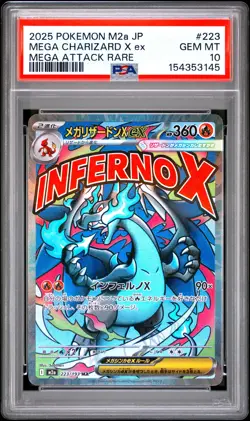 Pokemon Japanese MEGA Dream ex Mega Charizard X ex 223 PSA 10 - Image 1