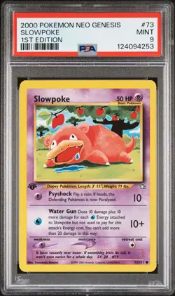 2000 POKEMON NEO GENESIS 1ST EDITION #73 SLOWPOKE PSA 9 - Image 1
