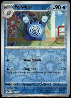 Poliwhirl 061/165 Common 151 Pokemon Reverse Holo Lightly Played - Image 1