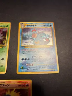 Pokemon Japanese Neo Premium File Holo Lot Typhlosion, Feraligatr, & Meganium - Image 3