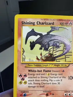 Shining Charizard Neo Destiny MP Holo Card 107/105 Unlimited Pokemon TCG - Image 4