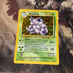 Nidoking Pokemon Base Set Unlimited 11/102 Nm/Lp+ Holo - Image 1