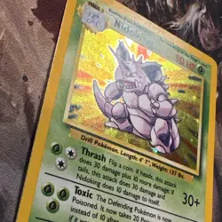 Nidoking Pokemon Base Set Unlimited 11/102 Nm/Lp+ Holo - Image 3