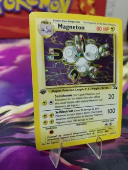 Pokemon TCG Magneton 1st Edition Fossil Holo Rare LP/NM Condition Vintage Wotc - Image 3