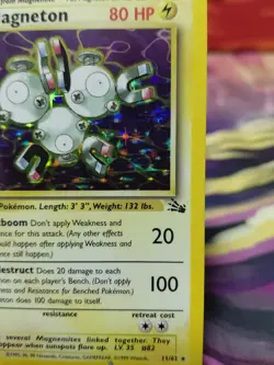 Pokemon TCG Magneton 1st Edition Fossil Holo Rare LP/NM Condition Vintage Wotc - Image 5