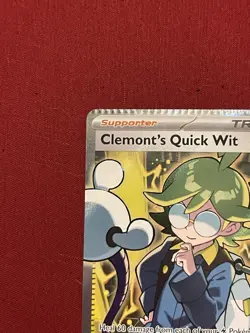 Pokemon TCG Clemont's Quick Wit 229/191 Full Art Holo Ultra Rare Crimp Error - Image 2