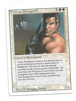 Magic the Gathering ~ MTG ~ 1x Veteran Bodyguard ~ HP ~ REVISED - Image 1
