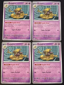 4x Kadabra 055/132 Mega Evolution Pokemon Playset x4 NM - Image 1