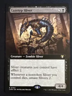 1x Lazotep Sliver (764) Extended Art Commander Masters LP MTG Magic x1 MKE - Image 1