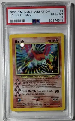 Pokemon TCG Neo Revelation Ho-Oh 07/64 Holo Unlimited PSA 8 ENG - Image 1