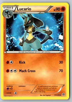 Pokemon: Lucario (77) Uncommon Plasma Storm 77/135 LP+/NM - Image 1