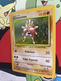 Pokemon TCG Hitmonchan Base Set 7/102 holo rare unlimited 1999 WOTC LP SPANISH - Image 3