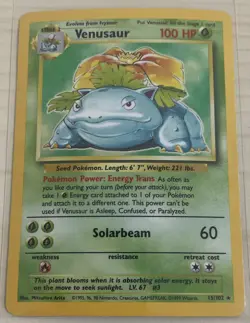 Venusaur 15/102 Holo Holo Rare Base Set Unlimited Pokemon - Image 1