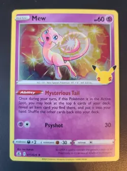 Pokemon TCG Mew 011/25 Celebrations Holo Rare NM - Image 1