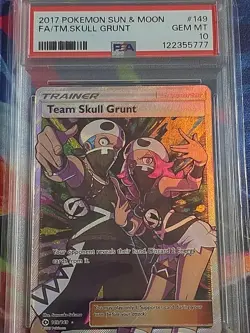 2017 Pokemon Sun & Moon Full Art Team Skull Grunt #149 PSA 10 - Image 2