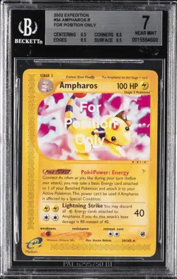 2002 POKEMON EXPEDITION FOR POSITION ONLY #34 AMPHAROS BGS 7 - Image 1