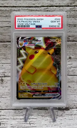 2020 POKEMON SWSH FA/PIKACHU VMAX VIVID VOLTAGE #044 PSA 10 GEM MINT - Image 1
