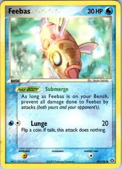 Feebas 49/106 Common Emerald Pokemon Damaged - Image 1