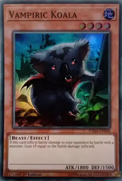 DASA-EN048 VAMPIRIC KOALA SUPER RARE 1ST EDITION YuGiOh CARD - Image 1