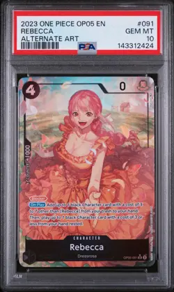 2023 One Piece OP05 English REBECCA Alternate Art PSA 10 #091 - Image 1
