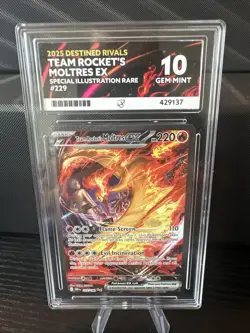 Pokemon TCG 2025 Destined Rivals Team Rockets Moltres SIR 229/182 ENG Ace 10 - Image 1