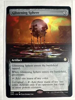 Glistening Sphere (Extended Art) Commander: Phyrexia: All Will Be One #058 RARE - Image 1