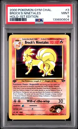 2000 POKEMON GYM CHALLENGE HOLO-1ST EDITION #3 BROCK'S NINETALES PSA 9 - Image 1