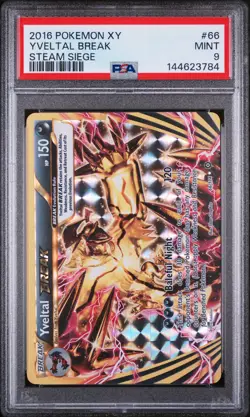 2016 POKEMON XY STEAM SIEGE #66 YVELTAL BREAK PSA 9 - Image 1